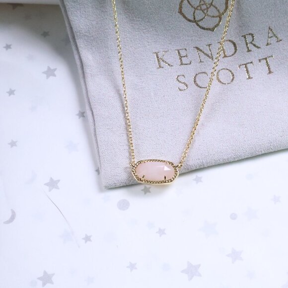 Kendra Scott Gold Pendant Necklace 🌼 Rose Quartz - Picture 2 of 2
